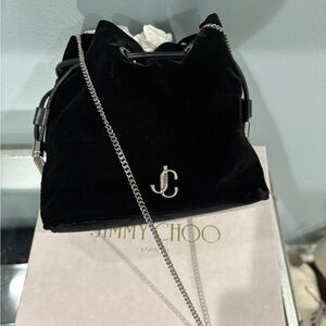 Jimmy Choo Black Velvet Crossbody Bag